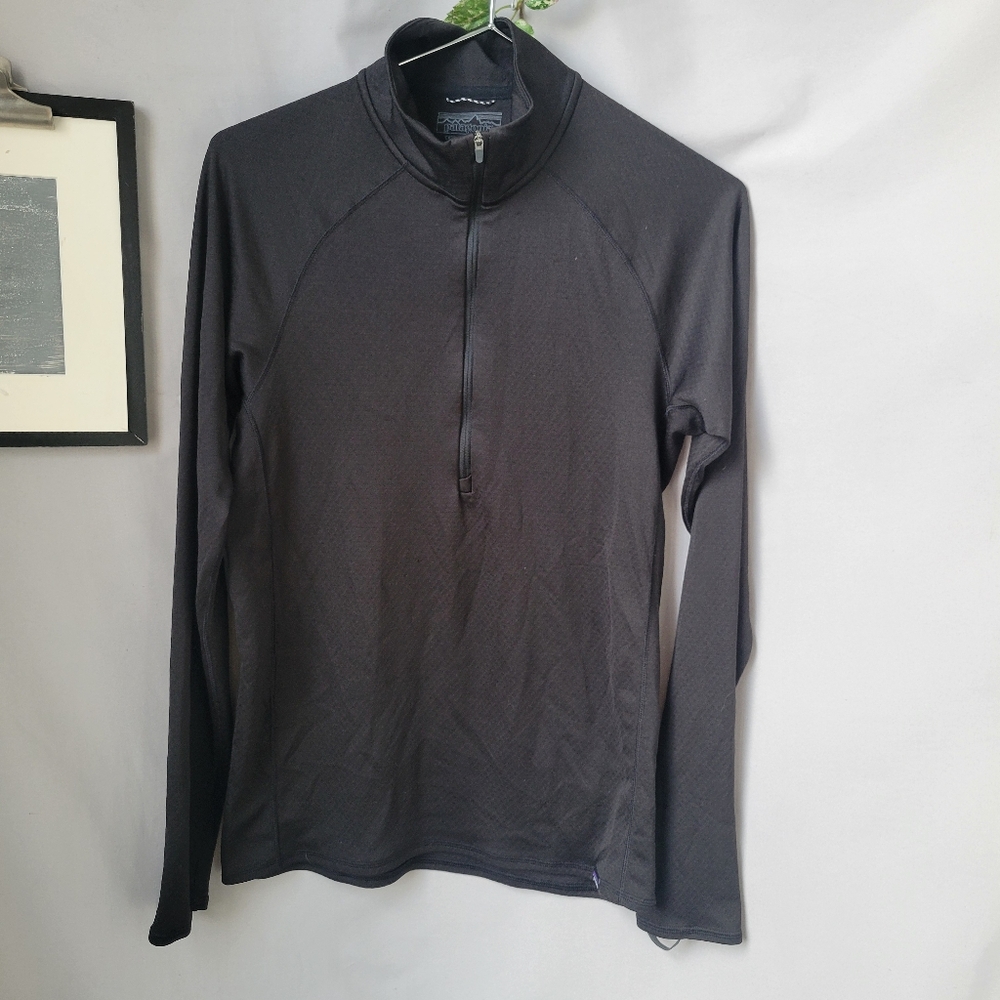Patagonia Capilene Midweight Zip-Neck Pullover Baselayer Black S